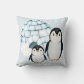 Coussin Illustration de la neige des igloos de manchots d' (Recto)