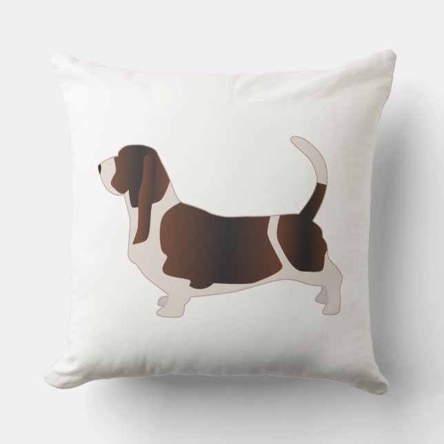 Coussin Illustration de la silhouette de race de chien Bas (Recto)