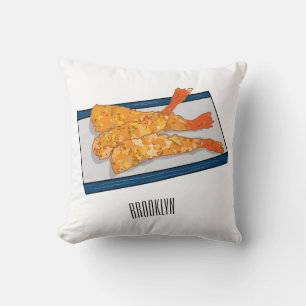 Coussin Illustration de la tempura crevette