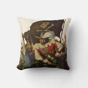 Coussin Illustration de la vie vintage des pirates