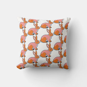Coussin Illustration de lapin en peluche