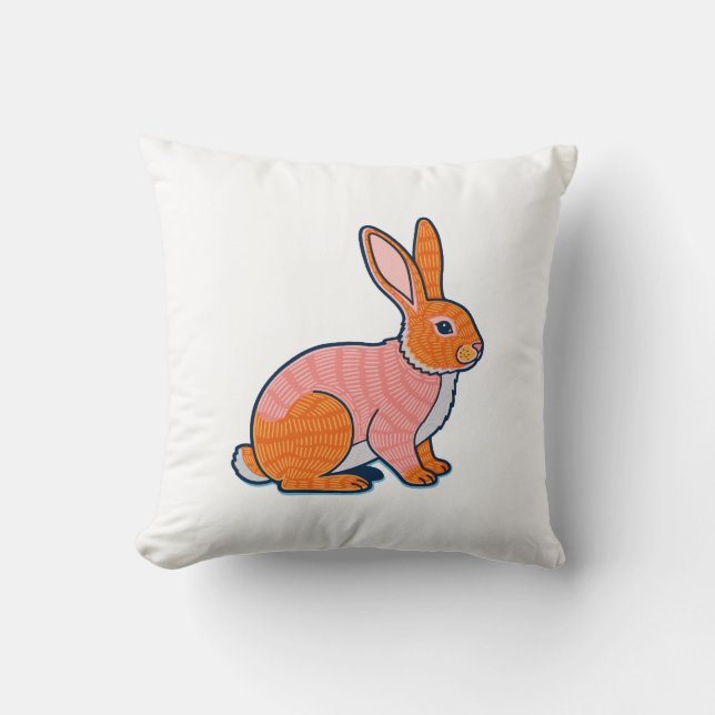 Coussin Illustration de lapin en peluche  (Recto)