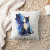 Coussin Illustration de l'aquarelle de chat Tuxedo adorabl (Couverture)