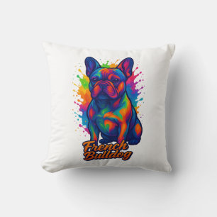 Coussin Illustration de l'art de la pop-dog française vibr