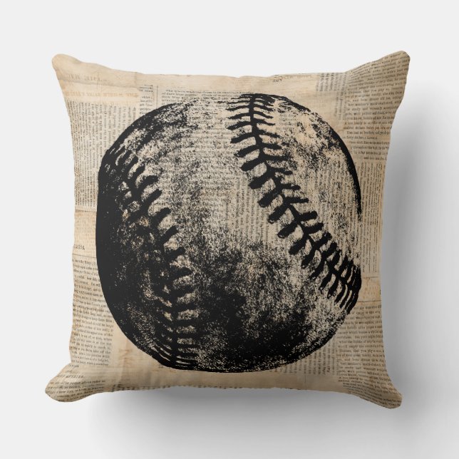 Coussin Illustration de l'art du baseball Vintage (Recto)