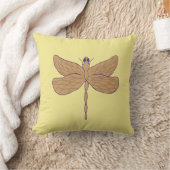 Coussin Illustration de libellule jaune et beige (Couverture)