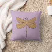 Coussin Illustration de libellule violet et beige (Couverture)