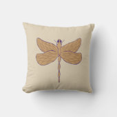 Coussin Illustration de libellule violet et tan (Recto)