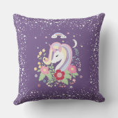 Coussin Illustration de licorne de poutre (Verso)
