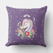 Coussin Illustration de licorne de poutre (Recto)