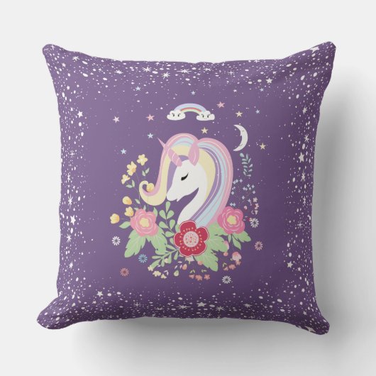 Coussin Illustration de licorne de poutre (Recto)