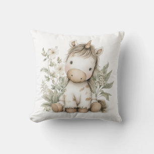 Coussin Illustration de livre d'histoires de licorne à l'a
