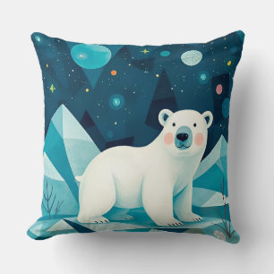 Coussin Illustration de l'ours polaire artistique