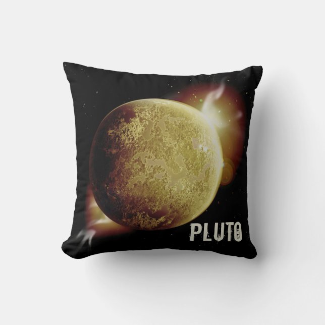 Coussin Illustration de l'univers 3d de la planète jaune P (Recto)