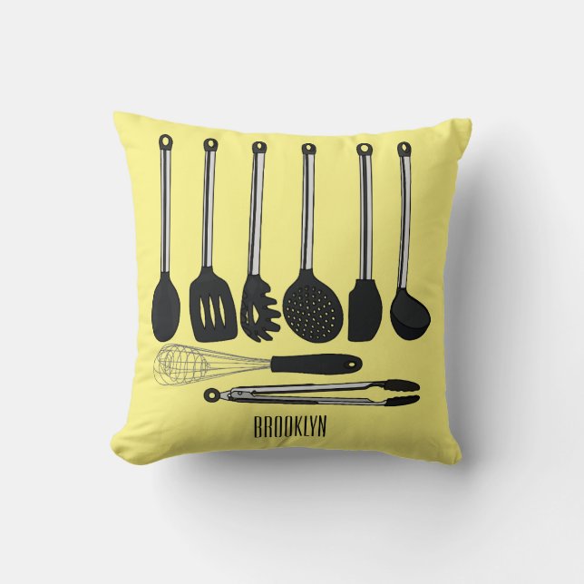 Coussin Illustration de l'ustensile de cuisine (Recto)