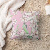 Coussin Illustration de lys blancs sur fond rose   (Couverture)