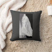 Coussin Illustration de mariée Flapper Art Déco élégante (Couverture)