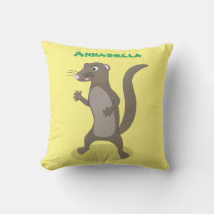 Coussin Illustration de mignonne mangouste