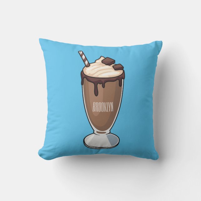 Coussin Illustration de milk-shake au chocolat (Recto)