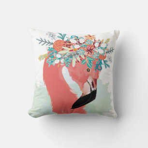 Coussin Illustration de mode avec flamants roses dessinés