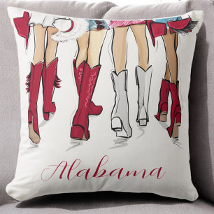 Coussin Illustration de mode de cowgirl pour la journée de