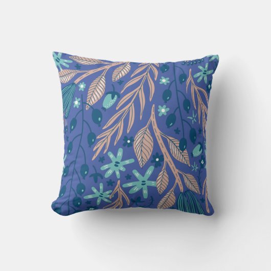 Coussin illustration de motif de feuilles (Recto)