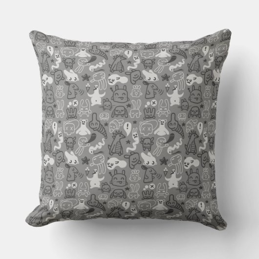 Coussin illustration de motif de griffonnages (Recto)