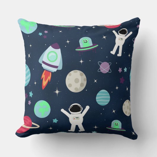 Coussin illustration de motif spatial (Recto)