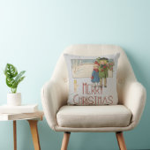 Coussin Illustration de Noël Antique Enfants 1920 (Chaise)
