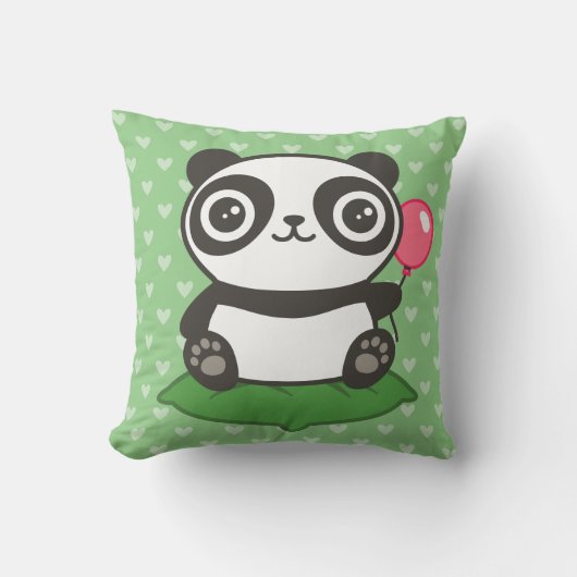 Coussin Illustration de Panda Mignon (Recto)