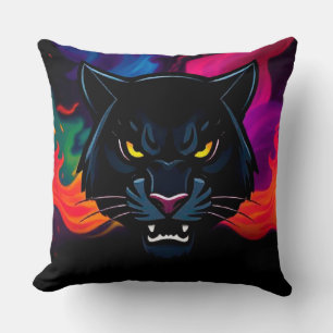 Coussin Illustration de panthère mettant en valeur la créa