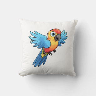 Coussin Illustration de perroquet de dessin animé