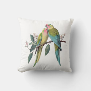 Coussin Illustration de perroquets princesses vintage
