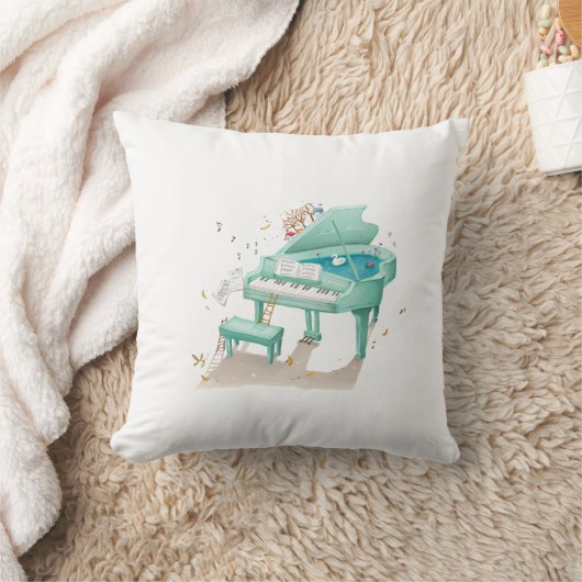 Coussin Illustration de piano vert (Couverture)