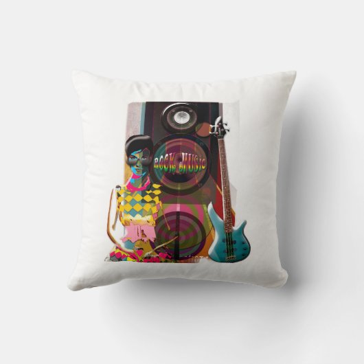 Coussin Illustration de piano vert (Verso)