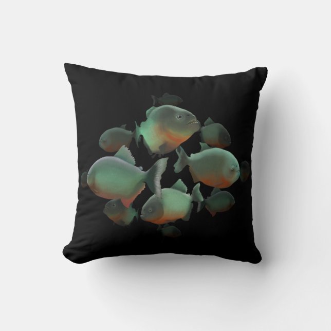 Coussin Illustration de Piranhas (Recto)