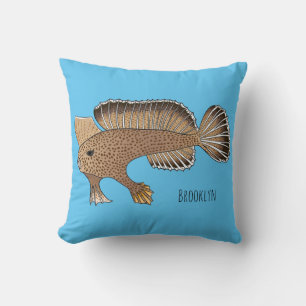 Coussin Illustration de poisson à main