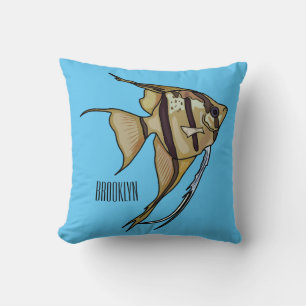 Coussin illustration de poisson ange de dessin animé