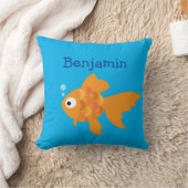 Coussin Illustration de poisson d'or convivial (Couverture)