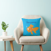 Coussin Illustration de poisson d'or convivial (Chaise)