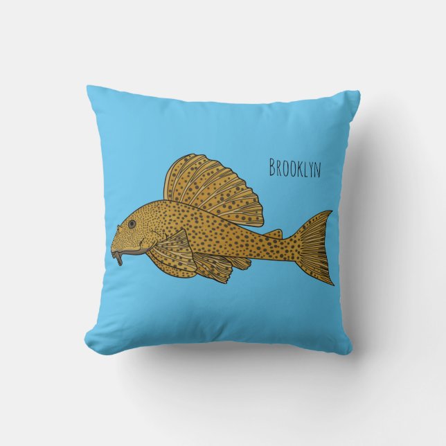 Coussin Illustration de poisson Pleco (Recto)