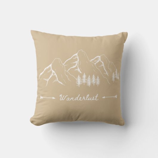 Coussin Illustration de randonnée dans les montagnes (Recto)