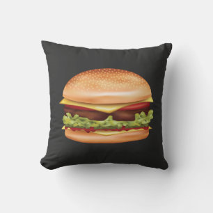 Coussin Illustration de restauration rapide Hamburger sur