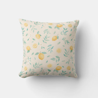 Coussin Illustration de salle à manger de cuisine au citro