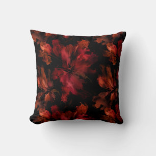 Coussin Illustration de salon sombre à motif floral fleuri
