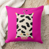Coussin Illustration de tapis de vache mignonne funky rose (Couverture)
