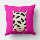 Coussin Illustration de tapis de vache mignonne funky rose (Verso)