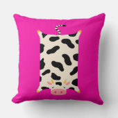 Coussin Illustration de tapis de vache mignonne funky rose (Recto)
