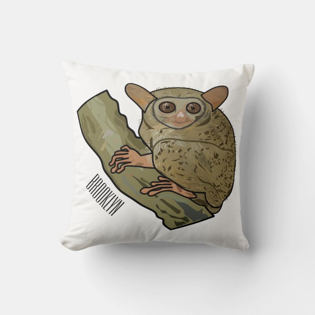 Coussin Illustration de Tarsier (Recto)
