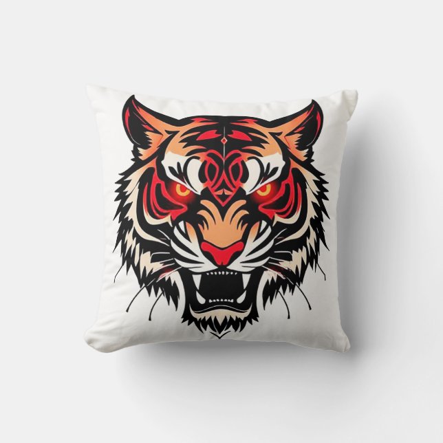 Coussin Illustration de tête de tigre (Recto)